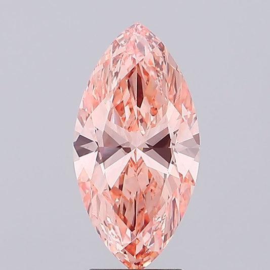 Marquise 3.01ct Fancy Vivid Orange Pink VS1 IGI Certified Lab Grown Diamond