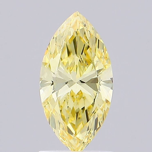 Minimalist Marquise Shape 1.10 CT Fancy Vivid Yellow Color VS1 Clarity Lab grown Diamond For her Ring