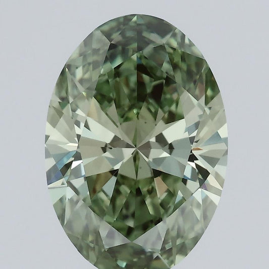 Oval 0.98ct Fancy Vivid  Green VS1 Lab Grown Diamond