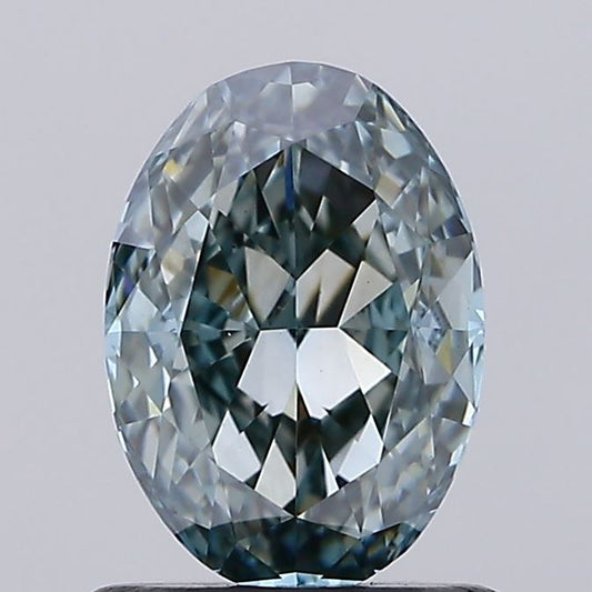 Oval 1.01ct Fancy Grayish Blue VS1 Lab Grown Diamond