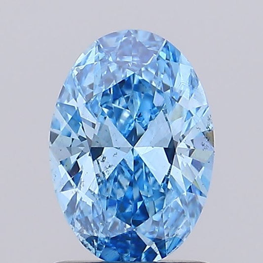 Oval 1.03ct Fancy Vivid  Blue VS2 Lab Grown Diamond