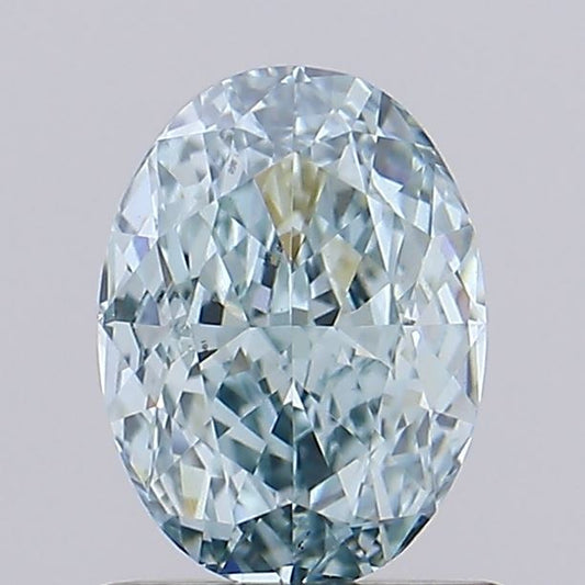 Oval 1.07ct Fancy Intense Blue Green VS1 Lab Grown Diamond