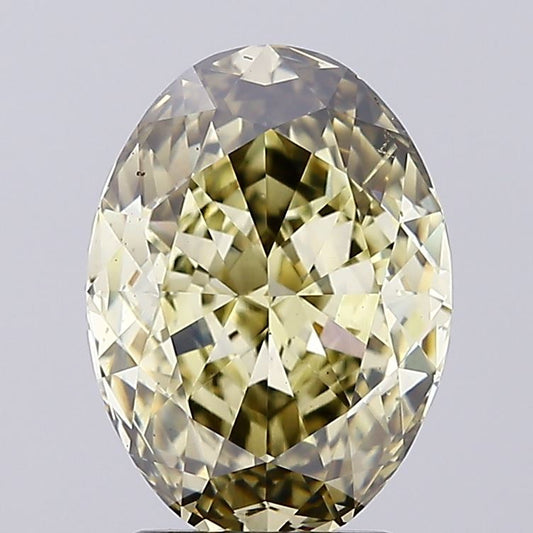 Oval 3.13ct Fancy Grayish Yellow VS2 Lab Grown Diamond