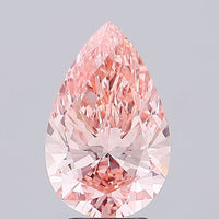 Pear 3.59ct Fancy Vivid  Pink VS2 Lab Grown Diamond IGI Certified