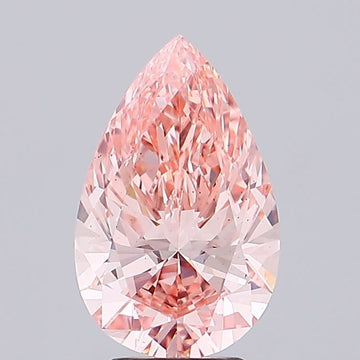 Pear 3.59ct Fancy Vivid  Pink VS2 Lab Grown Diamond IGI Certified