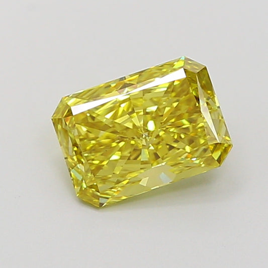Premium Radiant Shape 1.37 CT Fancy Vivid Yellow Color VS1 Clarity Moissanite Diamond For her Ring