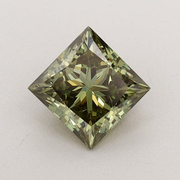 Princess 0.64ct Fancy Vivid  Green VS1 Lab Grown Diamond
