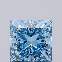 Princess 1.50ct Fancy Vivid  Blue VS1 Lab Grown Diamond