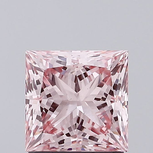 Princess 1.52ct Fancy Vivid  Pink VS2 Lab Grown Diamond
