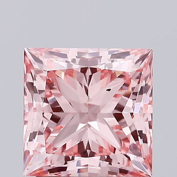 Princess 1.86ct Fancy Vivid  Pink VS2 Lab Grown Diamond