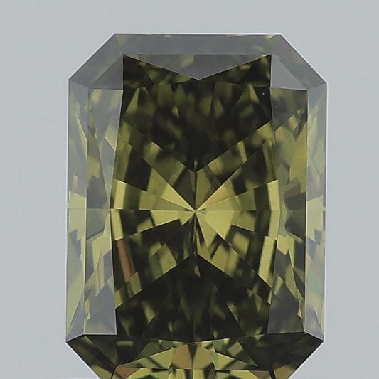 Radiant 1.06ct Fancy Vivid  Green VS2 Lab Grown Diamond