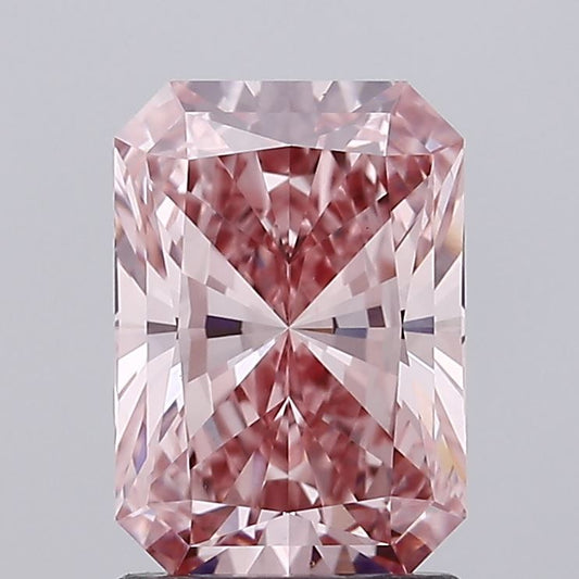 Radiant 1.65ct Fancy Intense Brownish Pink VVS2 IGI Certified Lab Grown Diamond