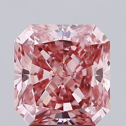 Radiant 3.07ct Fancy Vivid  Pink VS1 Lab Grown Diamond