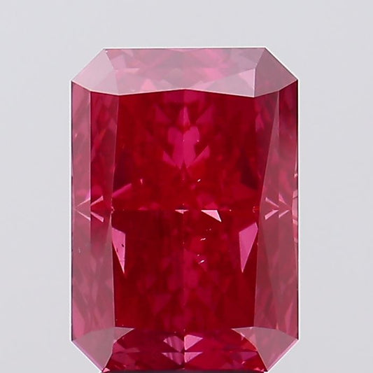 Shiny Of 4.01 CT Emerald Shape Fancy Vivid Pink Color VS2 Clarity Lab Grown Diamond For Gold Silence