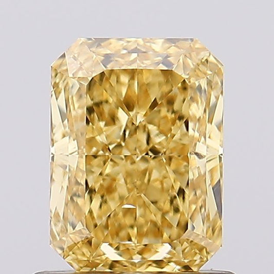 Stunning 1.01 CT Radiant Shape Fancy Vivid Yellow Color VS2 Clarity Moissanite Diamond For her Ring