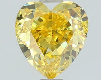 Stylish Fancy Vivid Yellow Color VVS2 Clarity 1.60 CT Heart Shape Moissanite Diamond For Birthday Ring