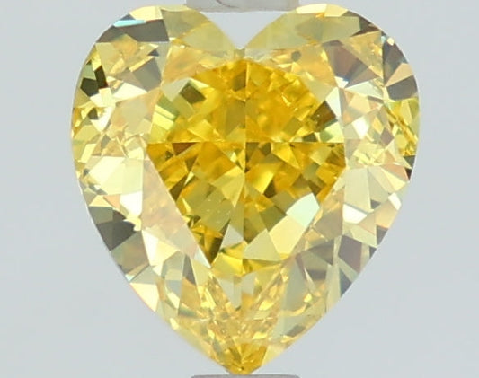 Stylish Fancy Vivid Yellow Color VVS2 Clarity 1.60 CT Heart Shape Moissanite Diamond For Birthday Ring