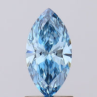 Sustainable 1.04 CT Marquise Shape Fancy Vivid Blue Color VS2 Clarity Moissanite Diamond For Surprise Ring