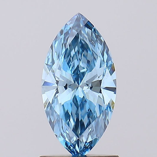 Sustainable 1.04 CT Marquise Shape Fancy Vivid Blue Color VS2 Clarity Moissanite Diamond For Surprise Ring