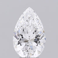 Timeless 3.03 CT Pear Shape D Color VVS2 Clarity Lab Grown Diamond For Warm Shadows