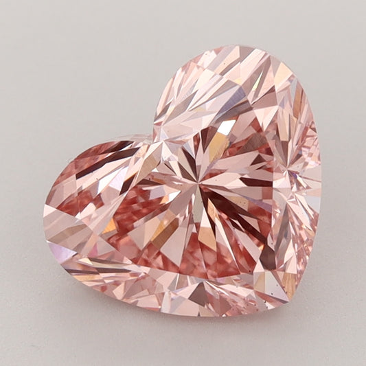 Timeless Of 3.36 CT Heart Shape Fancy Vivid Brownish Pink Color VS2 Clarity Lab Grown Diamond For Still Flame