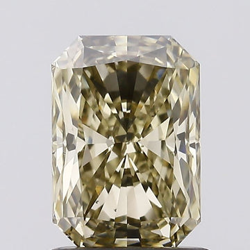 Top Quality Fancy Light Gray Yellow Color VS2 Clarity 1.04 CT Radiant Shape Moissanite Diamond For Anniversary Ring