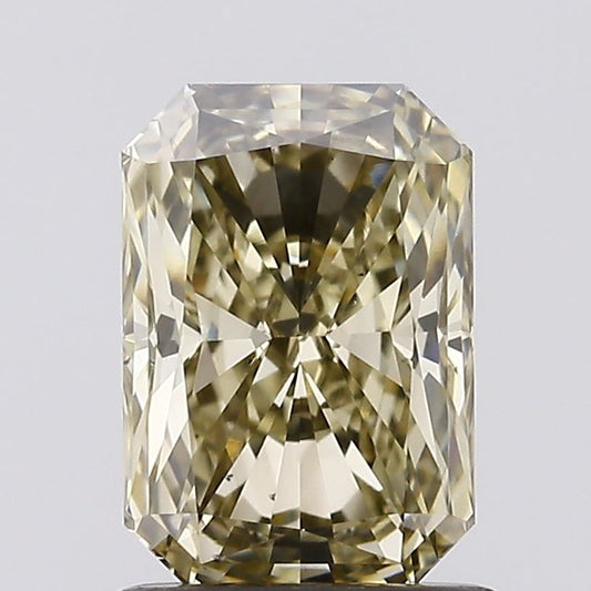 Top Quality Fancy Light Gray Yellow Color VS2 Clarity 1.04 CT Radiant Shape Moissanite Diamond For Anniversary Ring