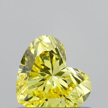 Trendy Heart Shape 0.42 CT Fancy Vivid Yellow Color VS2 Clarity Moissanite Diamond For Wedding  Ring