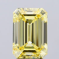 Trendy Of 3.85 CT Emerald Shape Fancy Intense Yellow Color VS2 New Light Clarity Lab Grown Diamond For