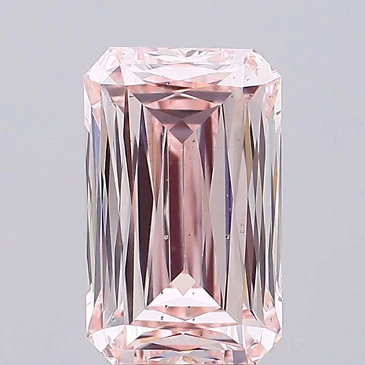 Trendy Of 4.14 CT Emerald Shape Fancy Intense Pink Color VS2 Clarity Moissanite Diamond For After Light