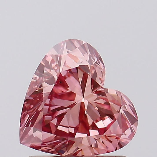 Ultimate Of 1.03 CT Heart Shape Fancy Intense Pink Color VS2 Clarity Lab Grown Diamond For One Touch