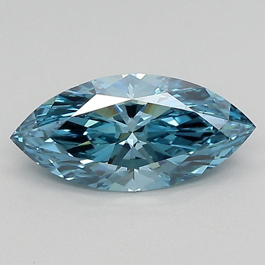 Unique Of 0.91 CT Marquise Shape Fancy Vivid Blue Color VS1 Clarity Lab Grown Diamond For Cocktail Ring