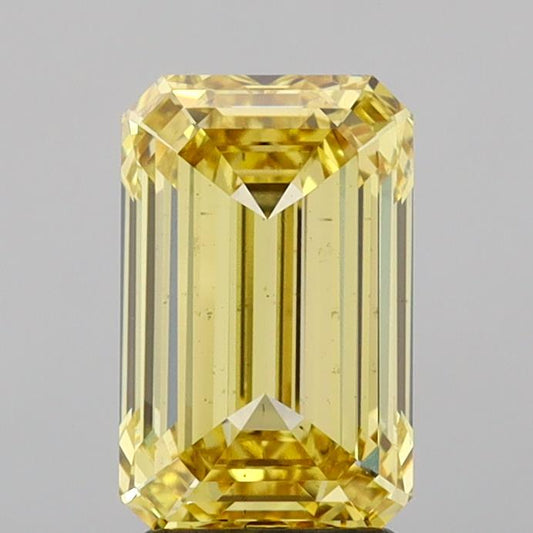 Unique Of 3.02 CT Emerald Shape Fancy Yellow Color VS2 Clarity Lab Grown Diamond For Kind Hours
