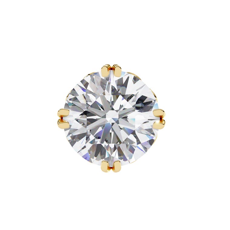 Round Cut Prong Set Solitaire Stud Earrings - view 2