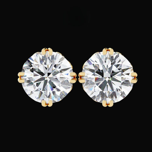 2.57 TCW Elegant Classic Moissanite Round Cut Solitaire Stud Earrings with Premium Prong Setting