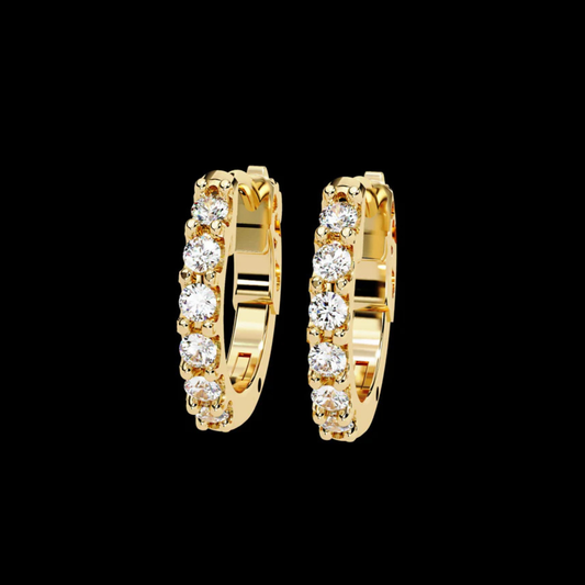 0.18 TCW Exquisite Luxury Moissanite Diamond Earring Round Brilliant Cut Luxury Hoops With Elegance