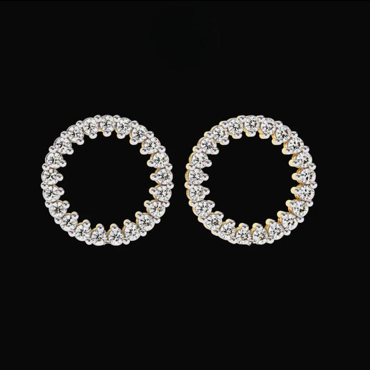 0.30 TCW Handcrafted Lab Grown Round Cut Diamond Earring Precision, Passion & Perfection