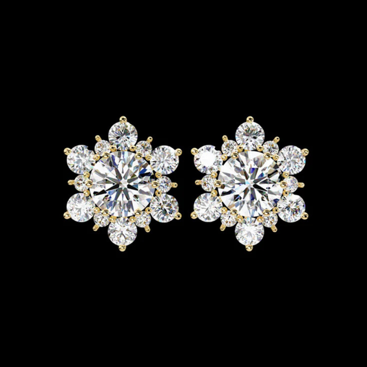 0.72 TCW Bespoke Luxury Lab Grown Round Cut Diamond Earring Handcrafted Excellence For Her