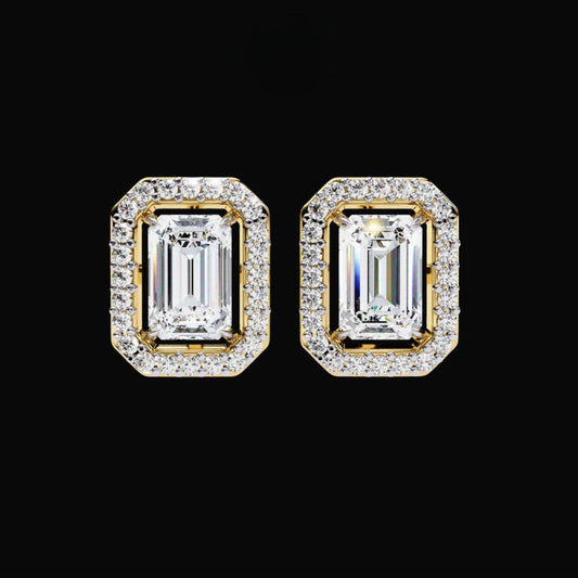 0.76 CT Lab Grown Emerald Cut Diamond Stud Earring The Ultimate Everyday Luxury For Mine