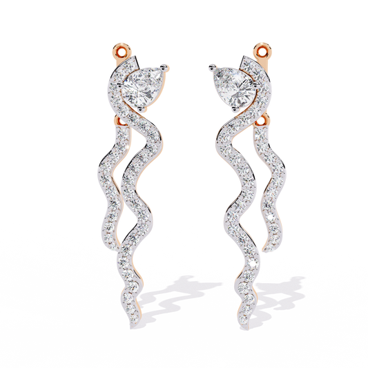 Pear Serpentine Cascade Wavy Drop Earrings - view 2