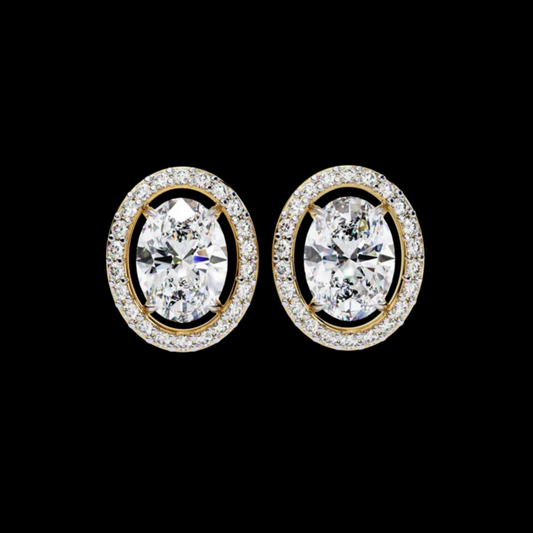 0.86 CT Ethical Elegance Lab Grown Oval Cut Diamond Earrings Collection For Cocktail Party
