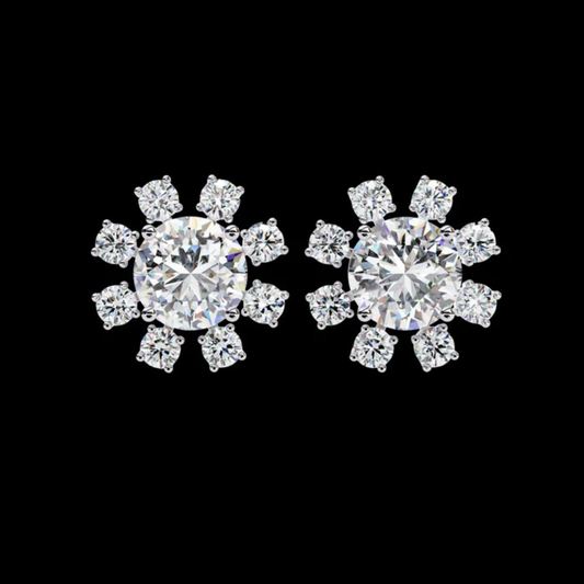 1.22 TCW Luxury Round Lab Created Diamond Unmatched Brilliance & Craftsmanship Earring in Round Cut