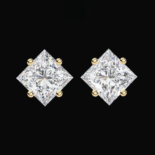 2.39 TCW Timeless Moissanite Princess Cut Diamond Earrings Ethical Brilliance Perfect For Gift