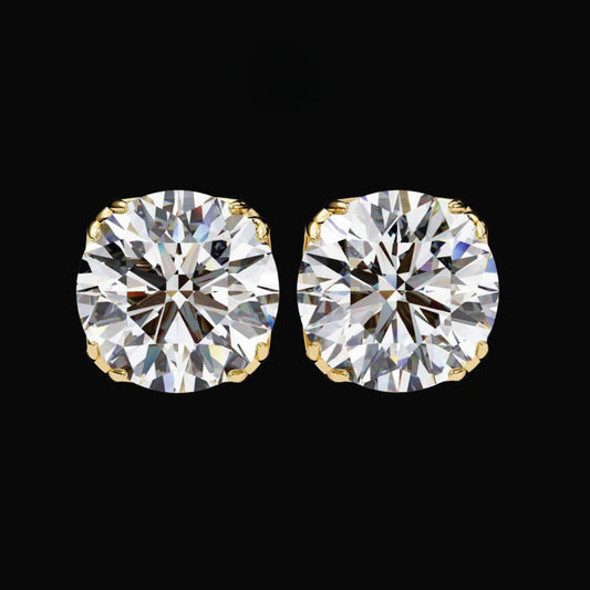 2.57 TCW Luxury Brilliant Lab Grown Round Cut Diamond Earrings Graceful Designs for Special Moments