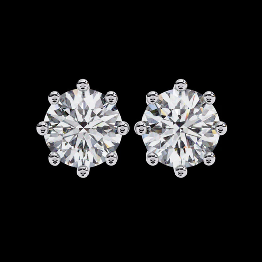 2.57 TCW Ultimate Collection of Luxury Moissanite Round Cut Created Diamond Six Prong Solitaire Elegance Earring