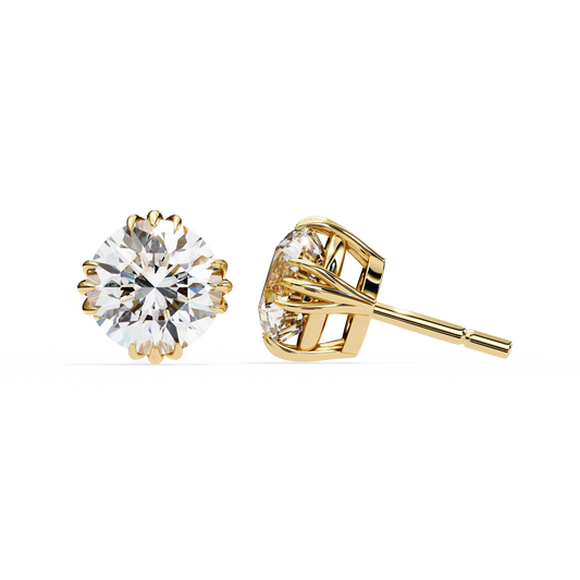 2.80 TCW Luxury Radiant Moissanite Round Cut Diamond Solitaire Stud Earrings in Elegant Prong Setting