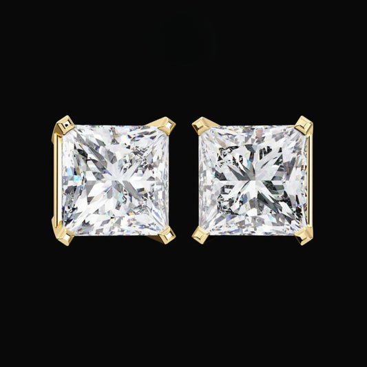 3.04 TCW Discover the Beauty of Lab Created Princess Diamond Earrings For Everyday