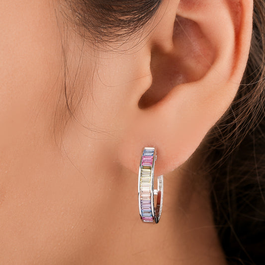 Designer Multi-Color Natural Sapphire Diamond Cluster Earrings By Ivevar