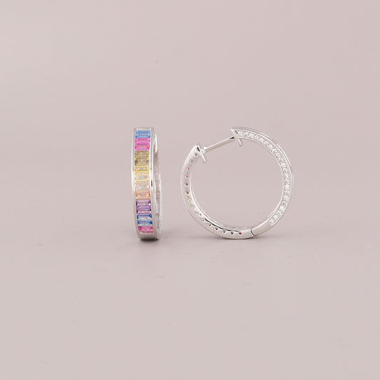 Designer Multi-Color Natural Sapphire Diamond Cluster Earrings By Ivevar