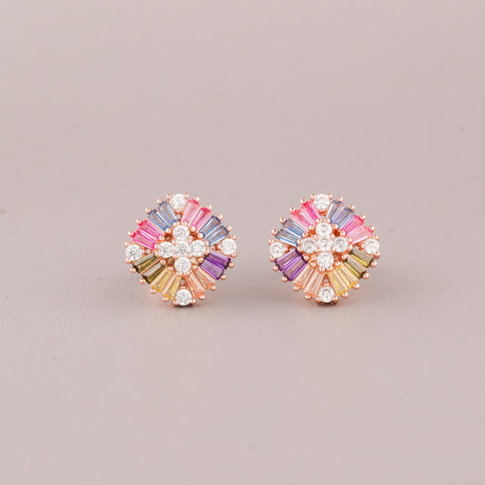 Elevated Comfort Rainbow Sapphire Diamond Huggies By Ivevar Luxe Essentials